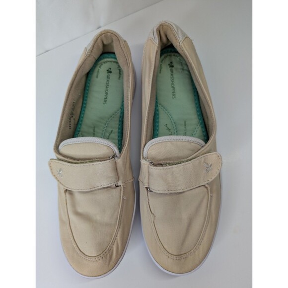 Grasshoppers Purefit Women’s Shoes Beige Canvas Size 9M Slip On Comfort Shoes - Picture 1 of 8